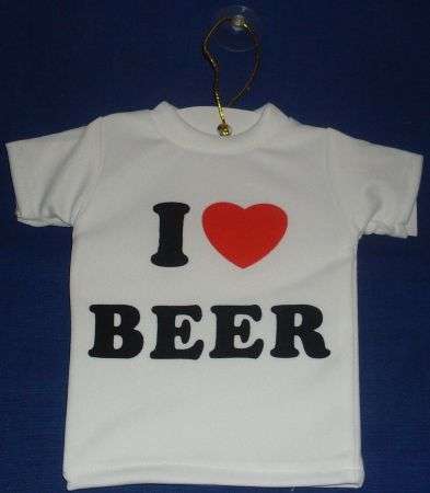 ***MINI T-SHIRT***I LUV BEER***CAN BE HANGED***BRAND NEW PACKAGED***1 WEEK ONLY***STARTS R12.00***