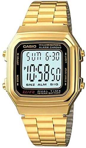 Casio Casual Gold Classic with Metal Band Digital Watch for Men A-178WGA-1A