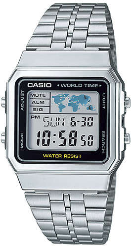 Casio Casual Classic with Metal Band Digital Watch for Men A500WA-1D
