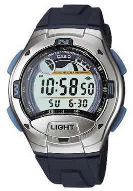 CASIO Men's 100m WR Tide Graph Moon Phase Watch 10 Year battery W-753-2AV