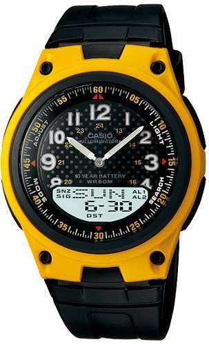 Casio Men's World Time Ana-Digi Data Bank 10-Year-Battery Watch AW-80-9B