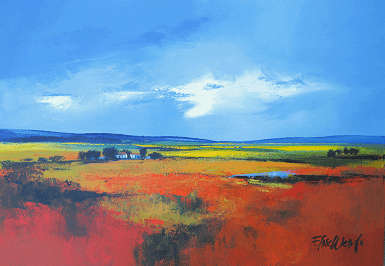 Original Karoo Landscape by Elise Wessels with Palette knife (1000 x 700)!!