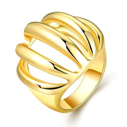 18K RGP in yellow gold, Ladies Chunky multi row ring, Absolutely Gorgeous