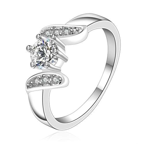 925 Sterling silver filled Engagement style ring adorned with simulated diamonds