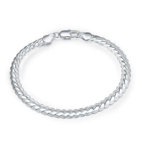 New 925 Sterling silver filled Ladies plain design bracelet + Option of matching necklace