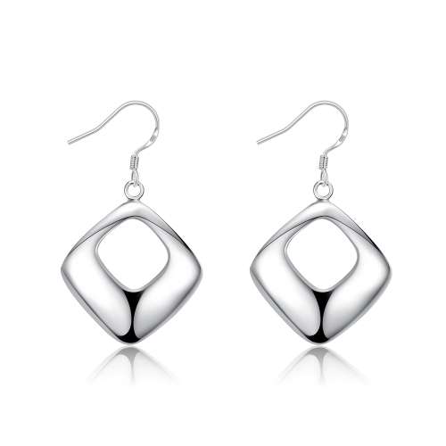 New 925 Sterling silver filled ladies Diamond design dangle earrings