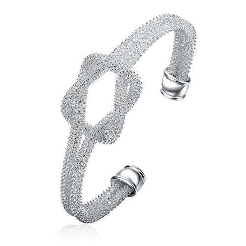 New 925 Sterling silver filled Infinity design mesh cuff bangle