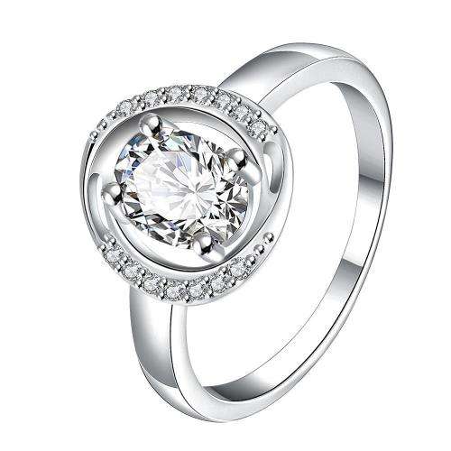 925 Sterling silver filled 2ct Crystal Engagement style ring, circle design