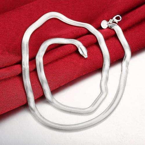 New 925 Sterling silver filled Snake design necklace, 6mm wide +- 55cm