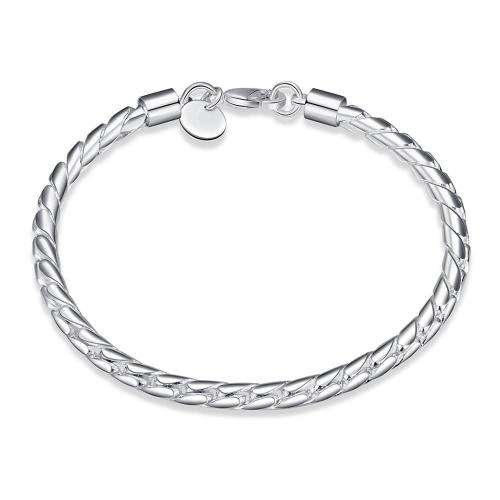 New 925 sterling silver filled Ladies plain design Twist bracelet