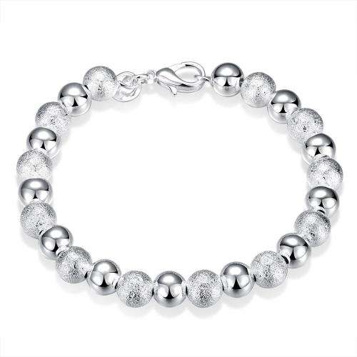 New 925 sterling silver filled Bracelet with bead and frosting detail
