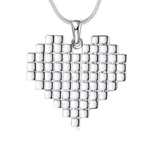New 925 Sterling silver filled Chunky multi layer texture heart pendant with FREE chain included