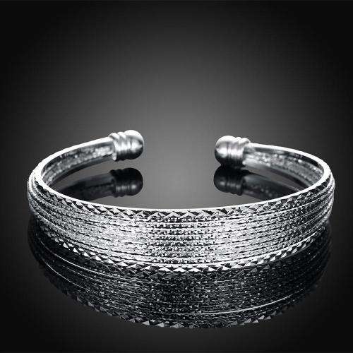 New 925 Sterling silver filled Multi Linked detailed cuff bangle