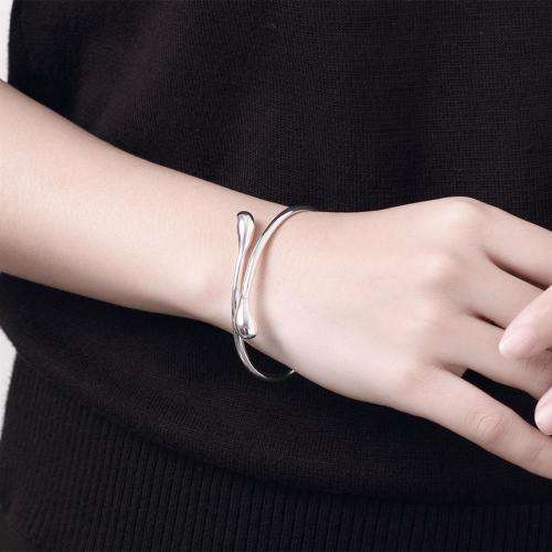 New 925 Sterling silver filled Waterdrop design bangle