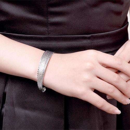 New 925 Sterling silver filled Multi Linked detailed cuff bangle