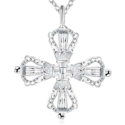 New 925 Sterling silver filled Chunky cross design pendant with FREE chain included
