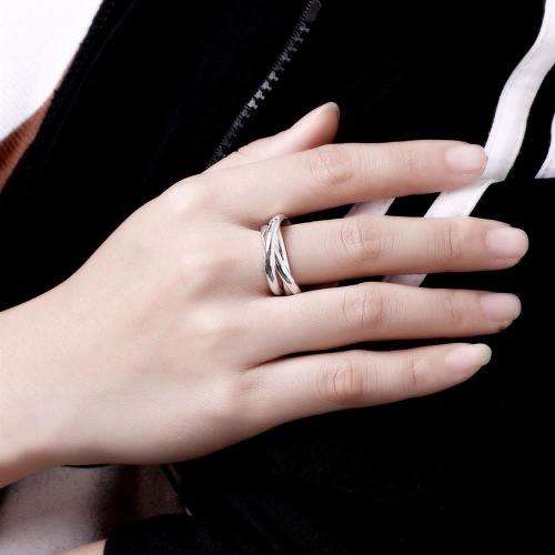 New 925 Sterling silver filled, Russian style ring with 3 linked bands