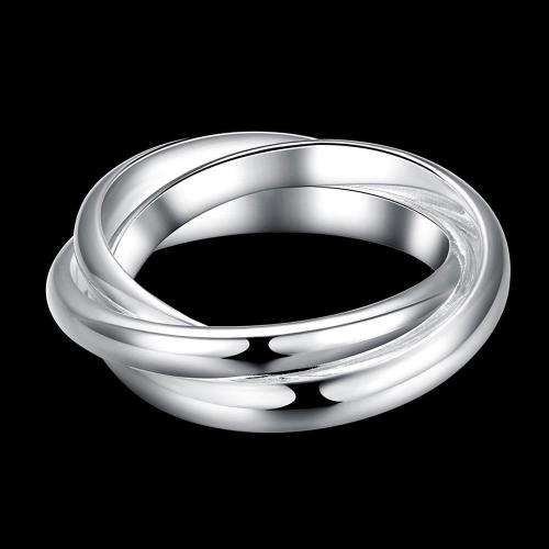 New 925 Sterling silver filled, Russian style ring with 3 linked bands