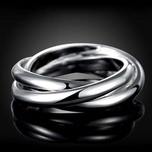 New 925 Sterling silver filled, Russian style ring with 3 linked bands