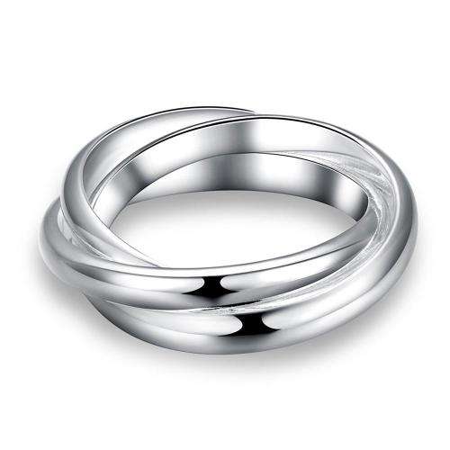 New 925 Sterling silver filled, Russian style ring with 3 linked bands