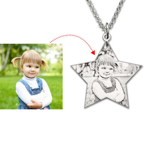 Personalized Sterling Necklace | Picture Engraving | 5 Styles to choose