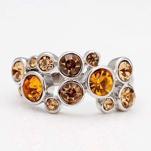 New 18K Platinum plated ring with Genuine Austrian Crystals