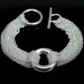 New 925 Sterling silver stamped multiple chain solid bracelet, A beautiful piece