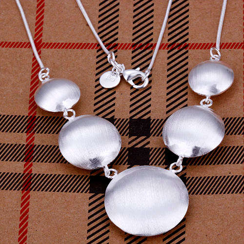 New 925 Sterling Silver Stamped round disk Necklace