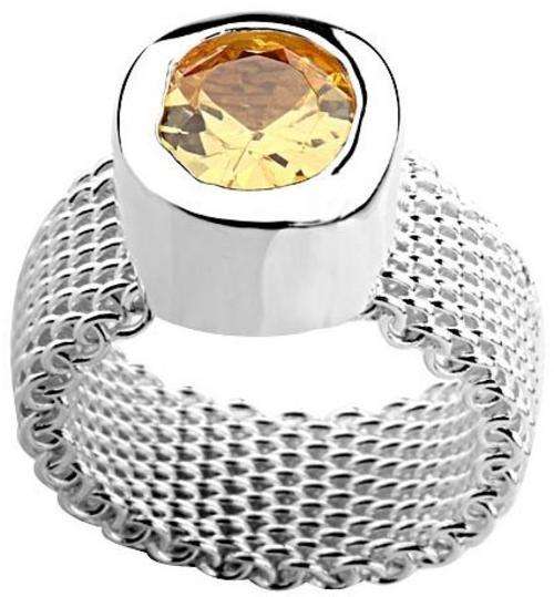 New 925 sterling silver mesh ring with Genuine austrian crystal.