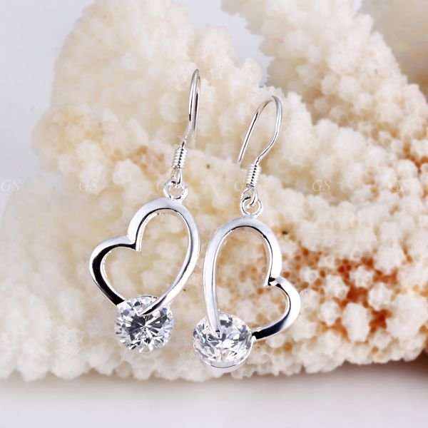 *R350* Local stock, New 925 Sterling silver heart Earrings with Genuine Austrian crystals