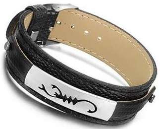 *R350* Local stock, New Scorpion design Men's Black PU leather bracelet