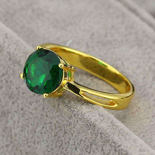 *R350* Local stock, New 18K RGP Green Austrian crystal ring