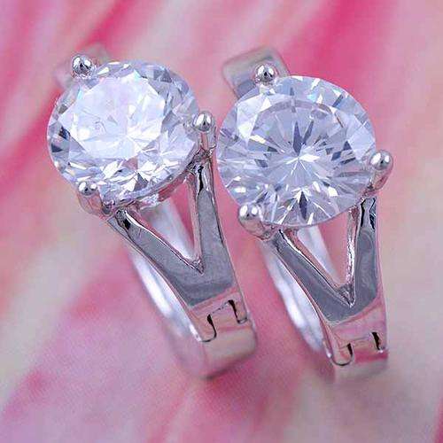 Local stock. CRAZY 2 for 1 special. 18K RGP white gold Earrings with zircons plus FREE matching Ring