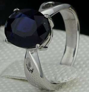 *FREE SHIPPING* Genuine Stainless steel ring with tanzanite blue Austrian crystal