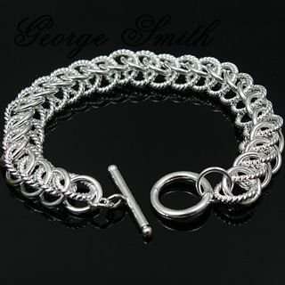 *R350* Local stock New 925 sterling silver filled stamped 10mm wide Beautiful linked circle bracelet