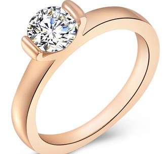 New 18K RGP in rose gold with AAA quality 1ct Swiss Zircon ladies Engagement style ring