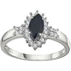 Exquisite 0.63cts Genuine Sapphire and Diamond Ring set in Genuine stamped 925 Sterling Silver