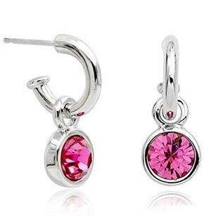 *Local Stock* High quality 18K RGP drop earrings with pink Genuine Austrian crystal