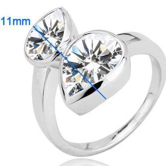 *Local Stock* New 18K RGP ladies leaf shaped Zircon ring. Large fashion statement piece