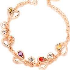 *Local Stock* Stunning 18K RGP ladies bracelet with multiple colored gem Crystals