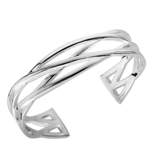 *Local Stock* New 925 Sterling silver filled Stunning ladies crossover bangle. Last one