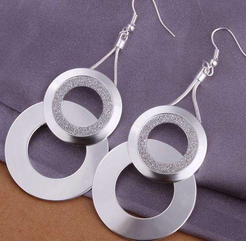 *Local Stock* New 925 sterling silver filled large chunky ladies circle earrings, Very light weight.