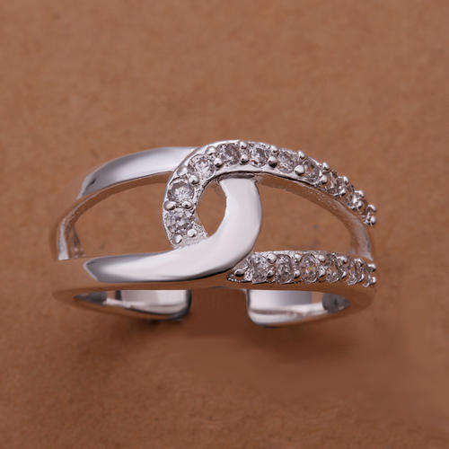 925 sterling silver filled Ladies interlinked adjustable ring with Option to add matching Bangle