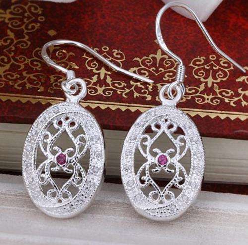 *Local Stock* New 925 sterling silver filled Gorgeous victorian style dangle earrings with Crystals