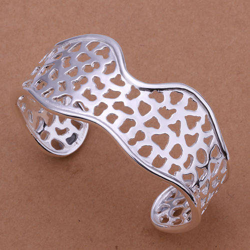 *Local Stock* New 925 Sterling silver filled Stunning detailed 25mm wide ladies adjustable bangle
