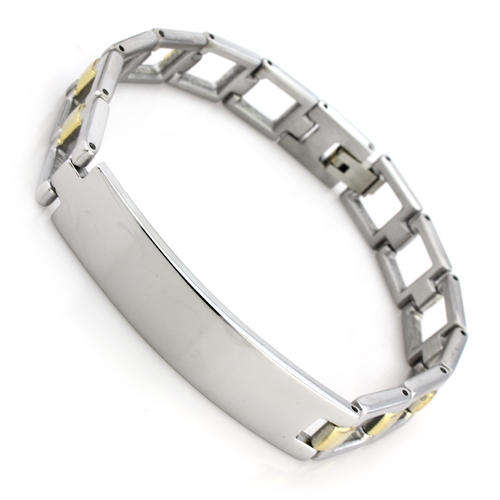 *R650* New Mens 12mm wide 18K RGP Genuine stamped stainless steel bracelet