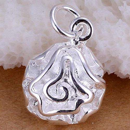 Local stock, New 925 Sterling silver filled ladies rose pendant with Free chain, option for earrings