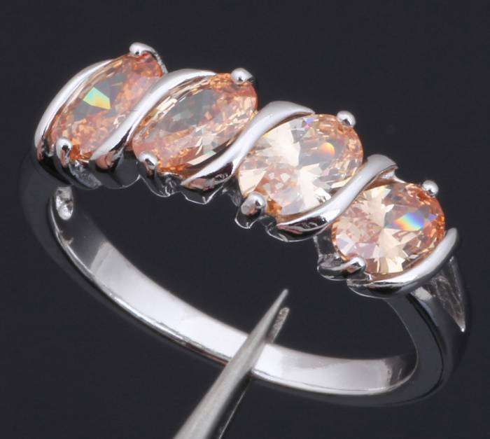 Local Stock 925 sterling silver filled Gorgeous Designer ladies Morganite ring