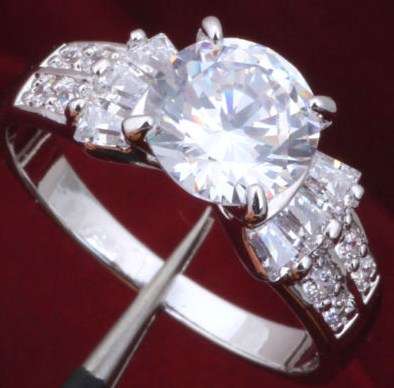 Local Stock, 925 sterling silver filled 2ct Zircon crystal engagement ring