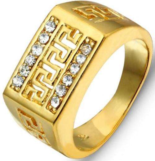 *Local Stock* New 18K RGP yellow gold Men's russian style Ring 10mm wide